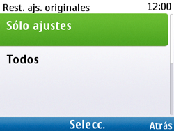 Nokia C3-00 - funciones básicas - restaurar configuración de fábrica - paso 5 
