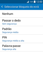 Samsung Galaxy J1 - Segurança - Como ativar o código de bloqueio do ecrã -  6 