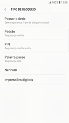 Samsung Galaxy S6 Edge - Android Nougat - Segurança - Como ativar o código de bloqueio do ecrã -  6 