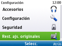 Nokia C3-00 - funciones básicas - restaurar configuración de fábrica - paso 4 
