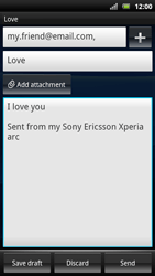 Sony Ericsson Xperia Arc S - Email - sending an email message - Step 10 