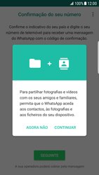 Samsung Galaxy S6 Edge - Android Nougat - Aplicações - Como configurar o WhatsApp -  7 