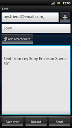 Sony Ericsson Xperia Arc S - Email - sending an email message - Step 9 