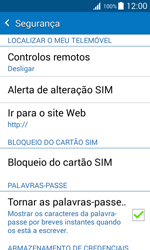 Samsung Galaxy J1 - Segurança - Como ativar o código PIN do cartão de telemóvel -  5 