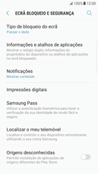 Samsung Galaxy S6 Edge - Android Nougat - Segurança - Como ativar o código de bloqueio do ecrã -  5 
