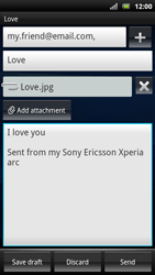 Sony Ericsson Xperia Arc S - Email - sending an email message - Step 13 