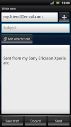 Sony Ericsson Xperia Arc S - Email - sending an email message - Step 8 