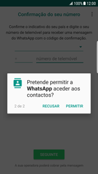 Samsung Galaxy S6 Edge - Android Nougat - Aplicações - Como configurar o WhatsApp -  9 
